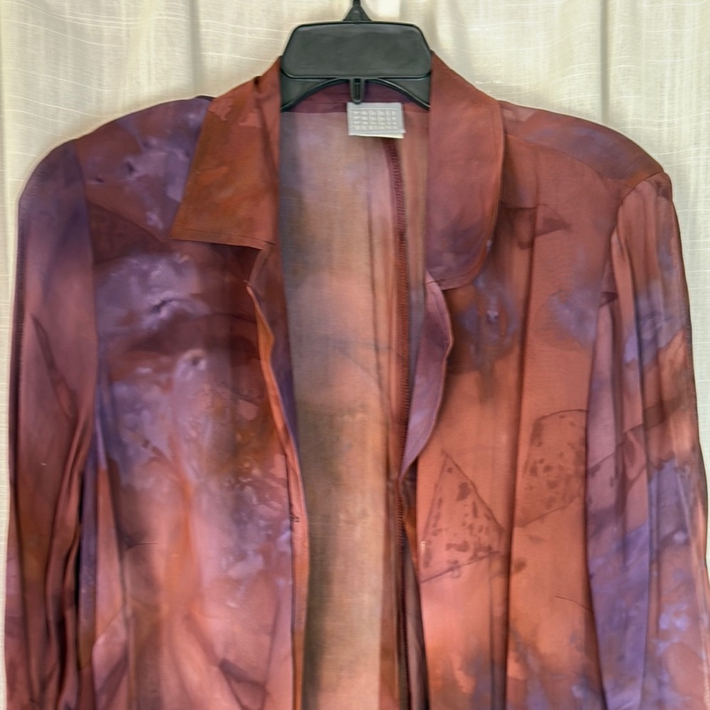 Rabbit Rabbit Rabbit Orange and Purple Sheath Dress with Duster Jacket - Picture 8 of 16